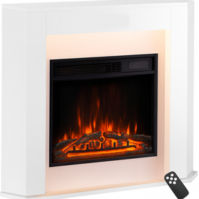 Lareira Elétrica com Chama 3D, Luz LED e Comando Remoto
