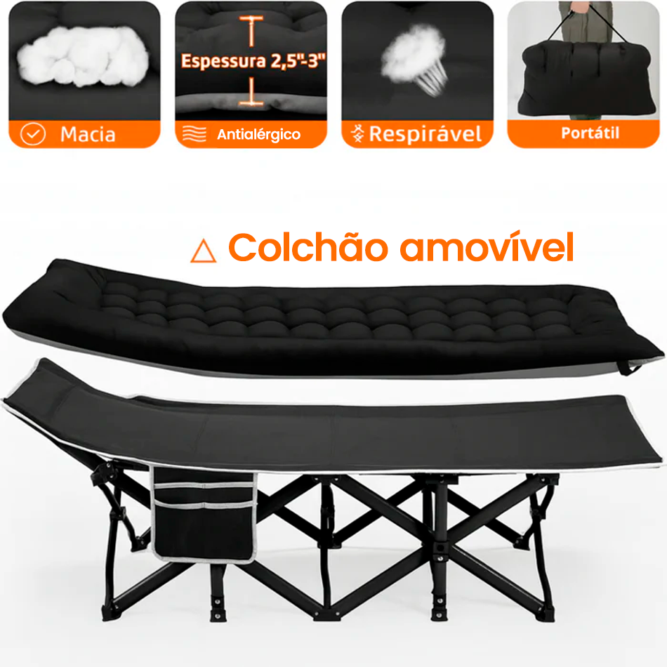 Cama Dobrável Premium com Colchão Amovível