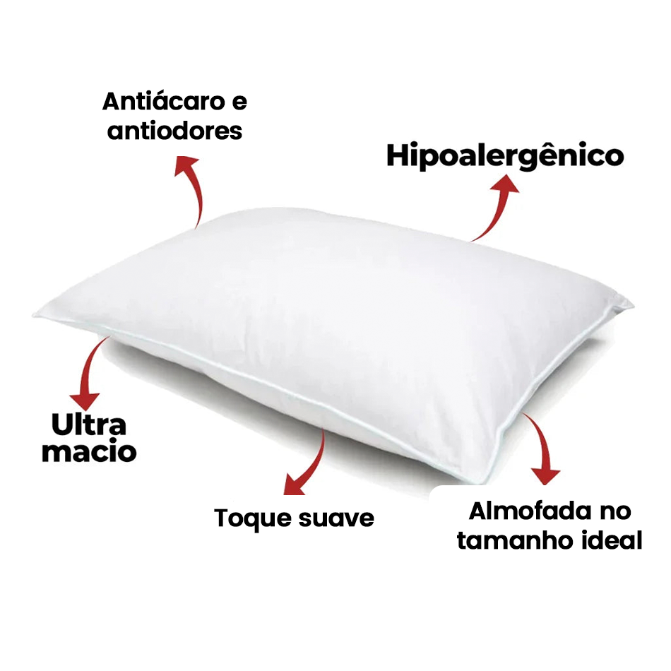 Kit 4 Travesseiros Pluma do Ganso – Antialérgicos