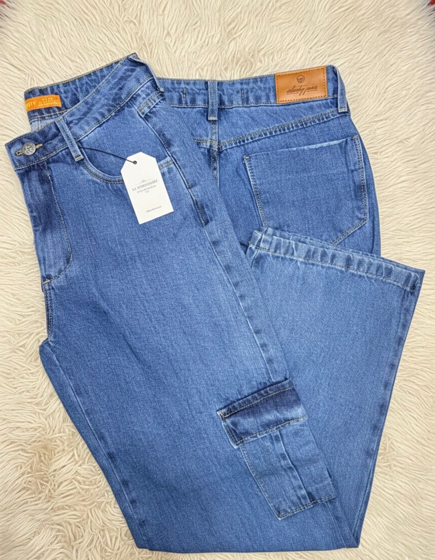 Calça Jeans Cargo